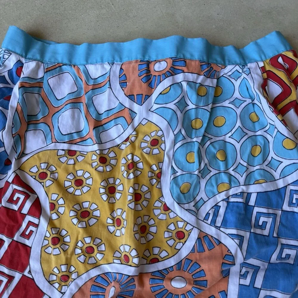 Vintage Retro Half Apron Patchwork Print Kitchen Tie Back 60s Style Grandmacore